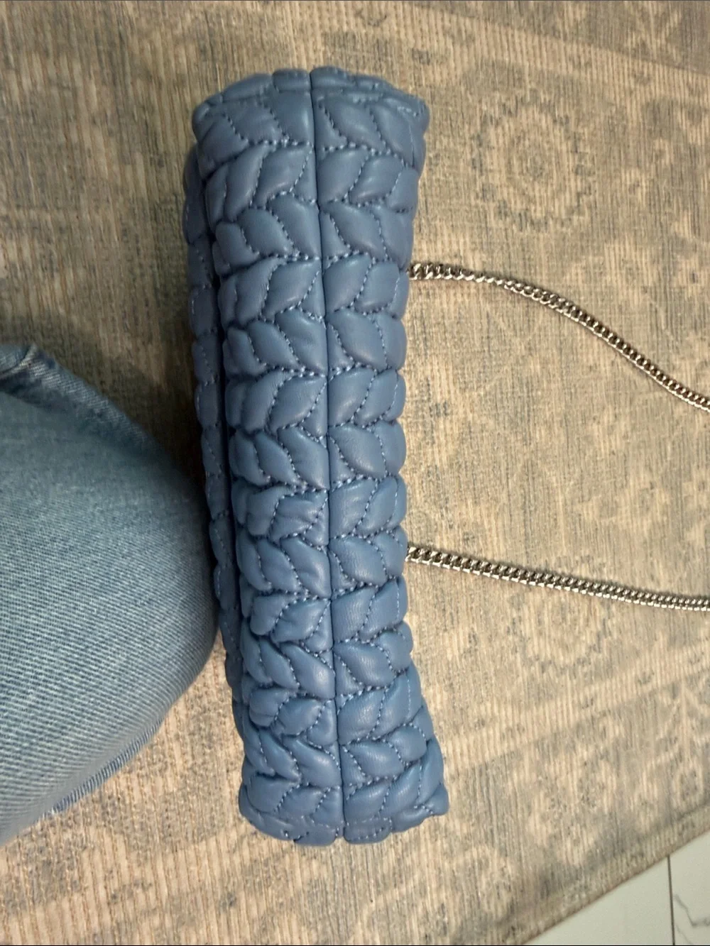 Tory Burch Dusty Blue Quilted Chain Shoulder Bag